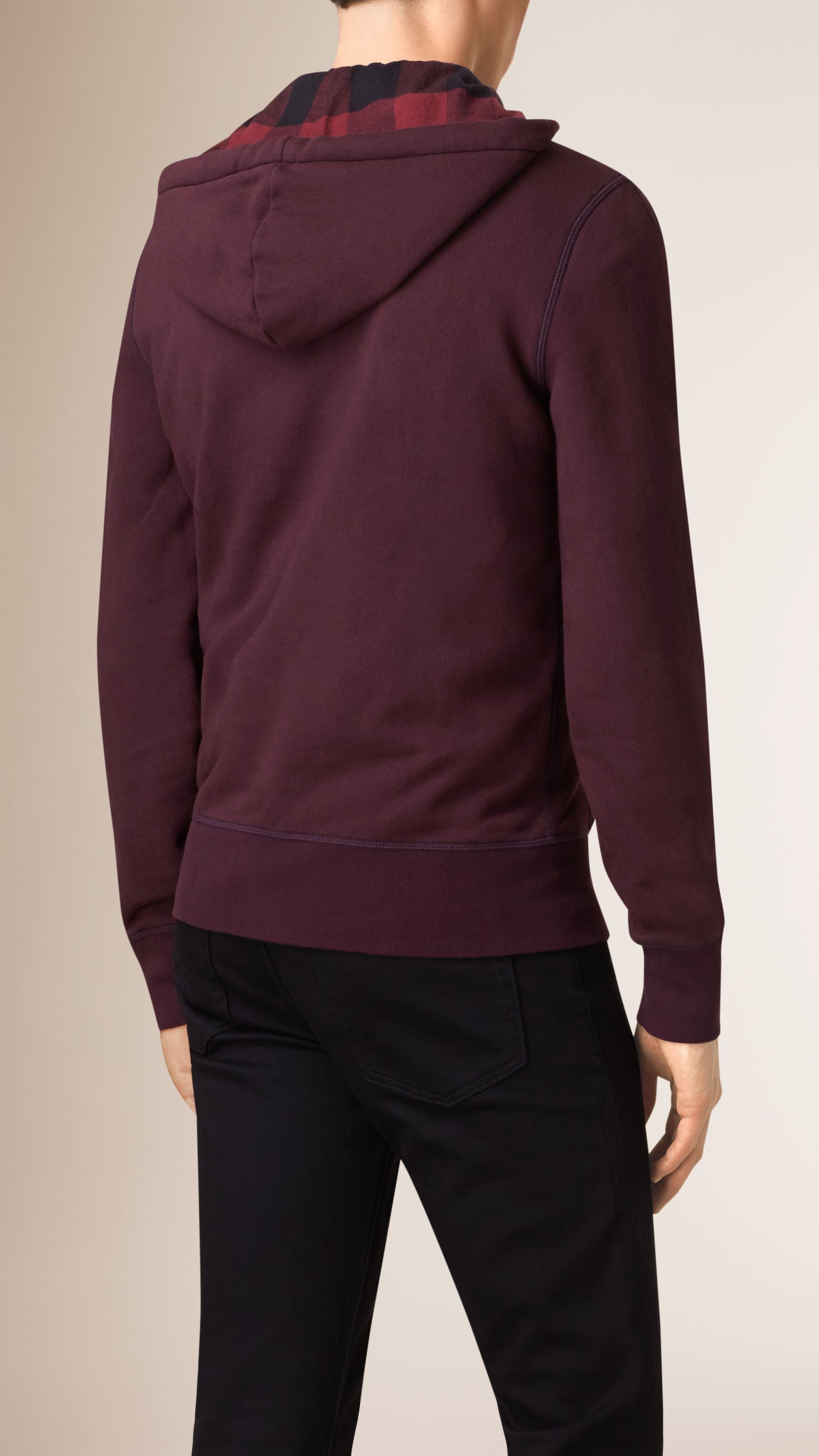 DEEP BURGUNDY Haut en jersey de coton à capuche