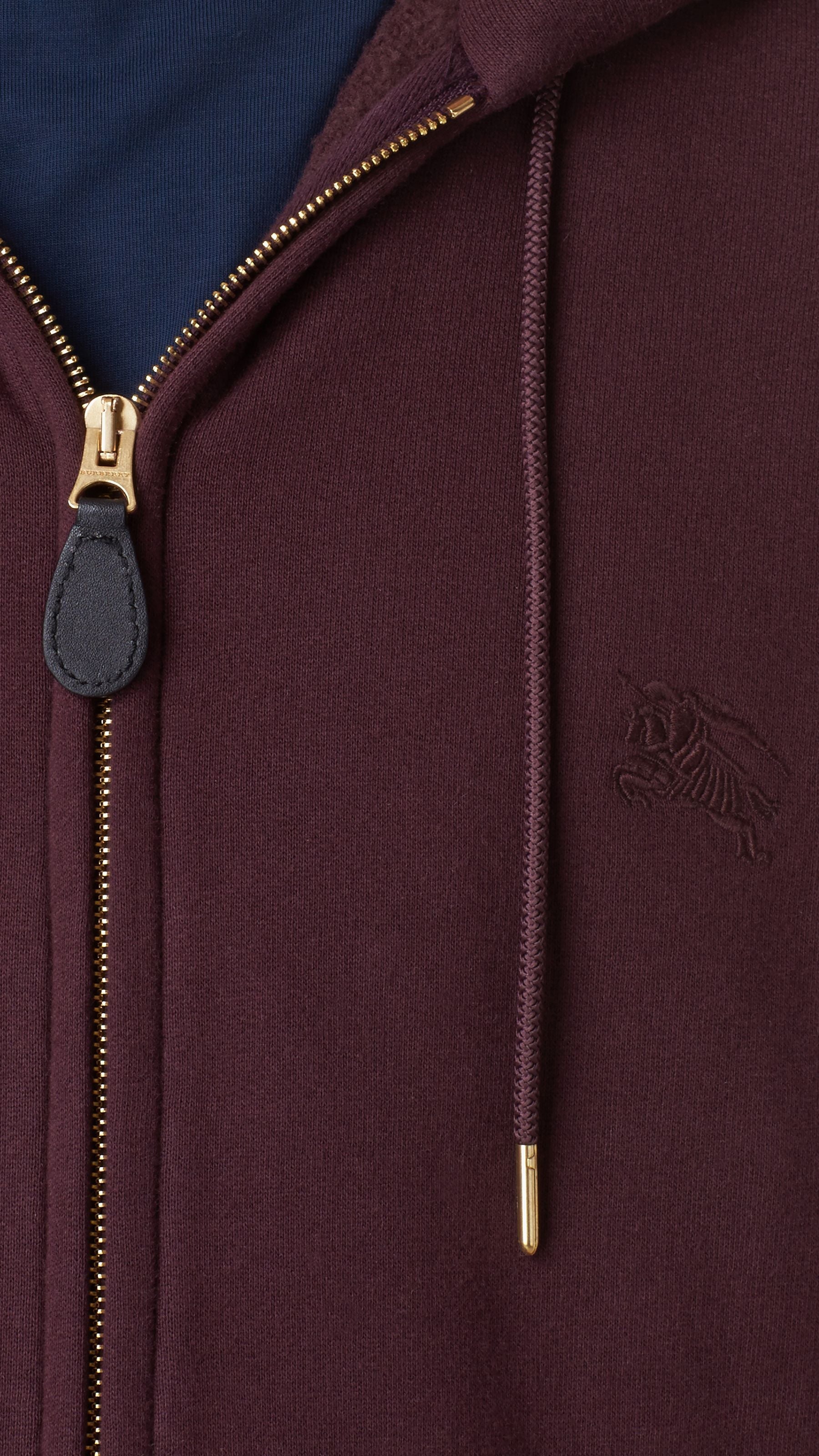 DEEP BURGUNDY Haut en jersey de coton à capuche