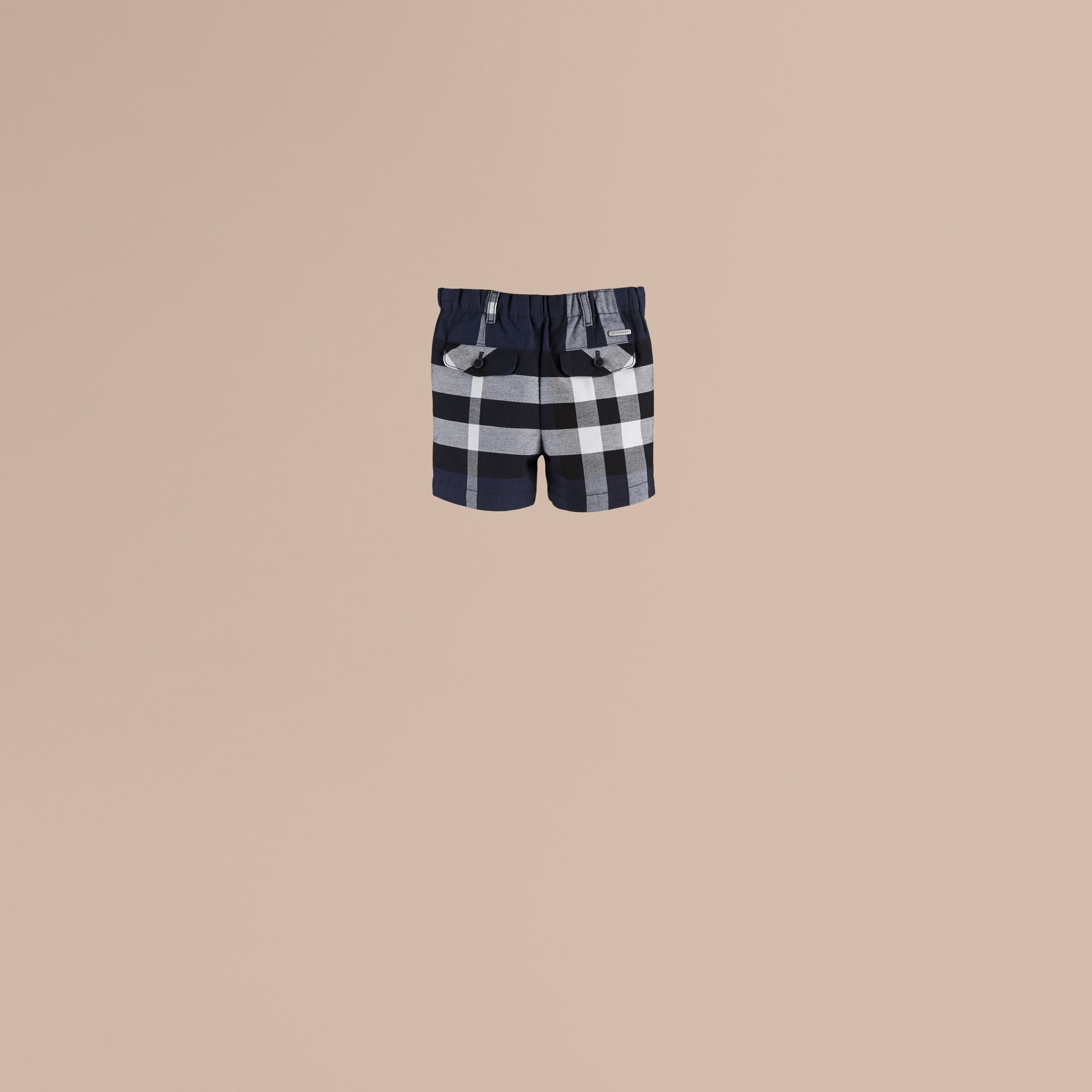 NAVY Short chino en coton à motif check