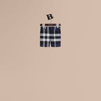 NAVY Short chino en coton à motif check
