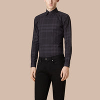 CHARCOAL Chemise de coupe étroite à motif check