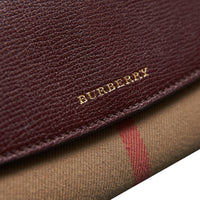 MAHOGANY RED Portefeuille continental en coton House check et cuir