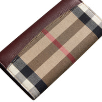 MAHOGANY RED Portefeuille continental en coton House check et cuir