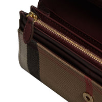 MAHOGANY RED Portefeuille continental en coton House check et cuir