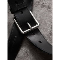CHARCOAL/BLACK Ceinture à motif Horseferry check avec éléments en cuir
