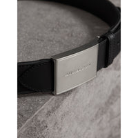 CHARCOAL/BLACK Ceinture à motif Horseferry check doublée de cuir