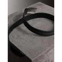 CHARCOAL/BLACK Ceinture à motif Horseferry check doublée de cuir