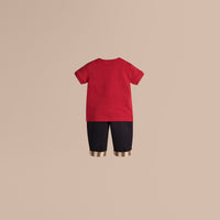 MILITARY RED T-shirt avec poche à motif check