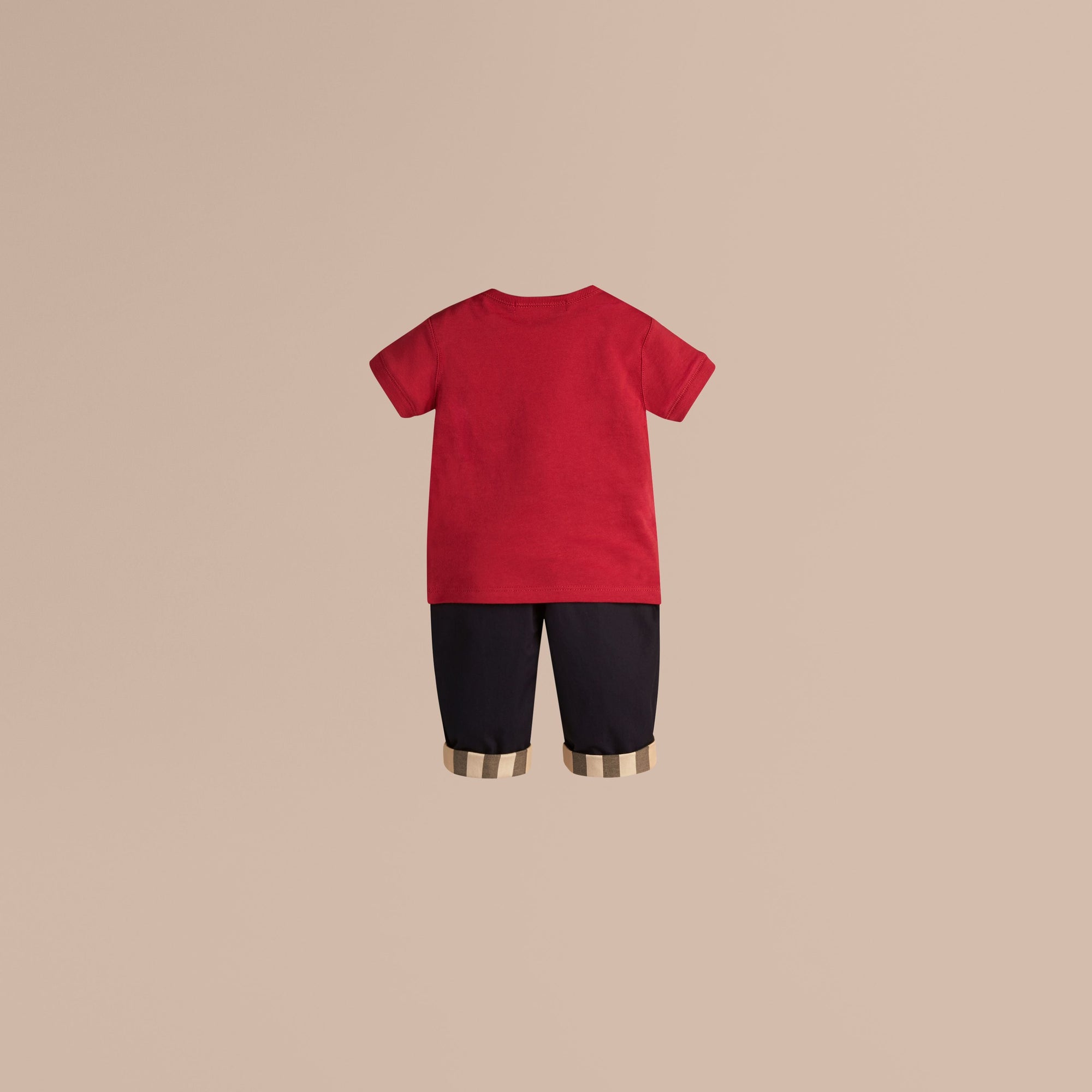 MILITARY RED T-shirt avec poche à motif check