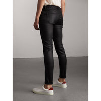 Jean skinny taille basse enduit - Noir