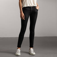 Jean skinny taille basse enduit - Noir
