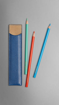 LAPIS BLUE Étui à crayons en cuir grainé