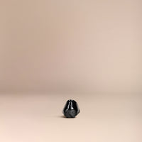 BLACK Mocassins en cuir verni avec nœud en gros-grain