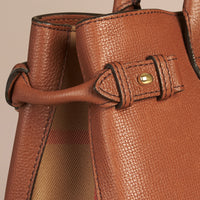 TAN Sac The Banner medium en cuir et coton House check