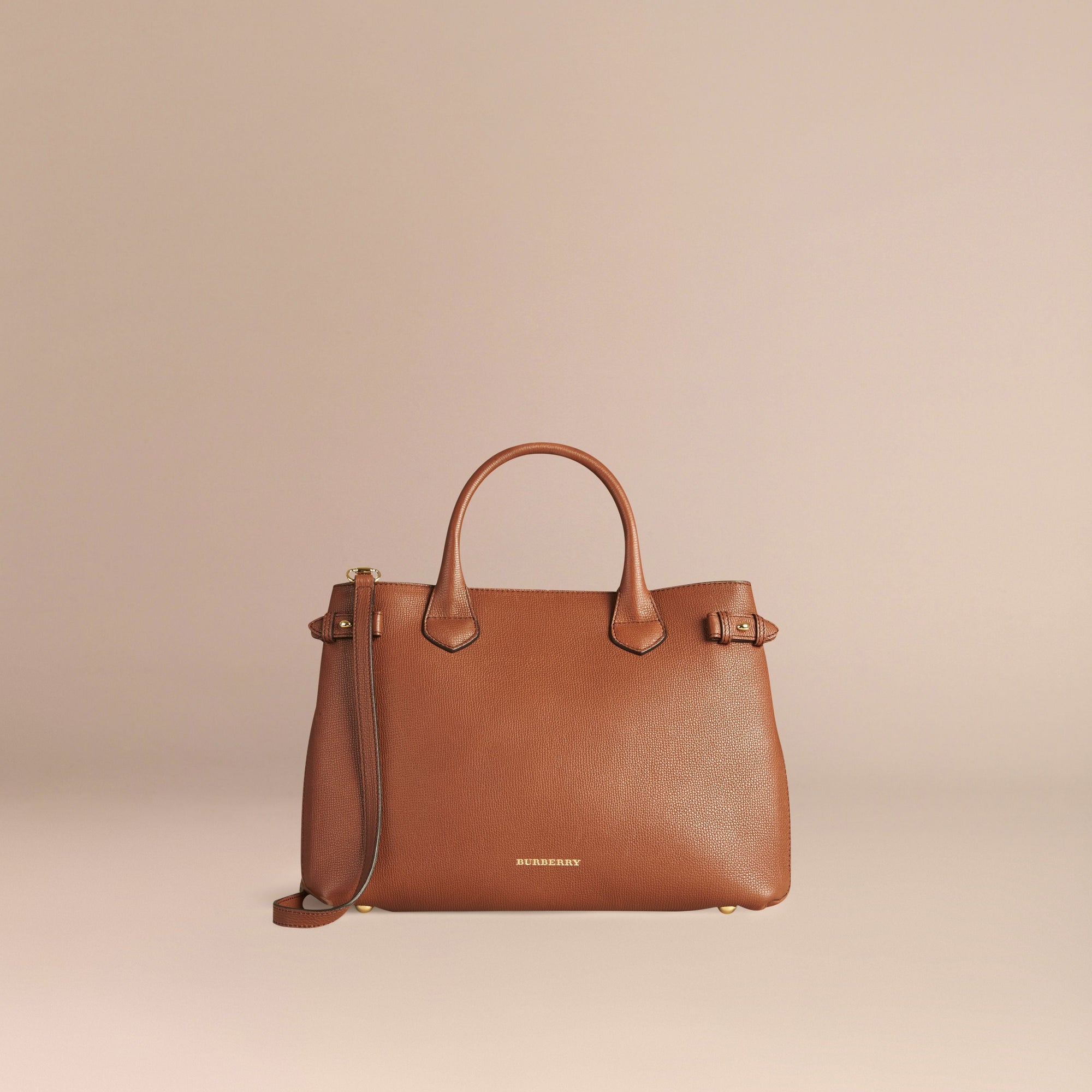 TAN Sac The Banner medium en cuir et coton House check