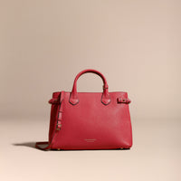 RUSSET RED Sac The Banner medium en cuir et coton House check