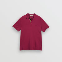 RASPBERRY SORBET Polo en piqué de coton avec patte à motif check