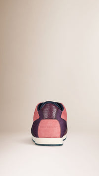 BERRY Tennis Mini Field Sneaker en cuir avec empiècements filet