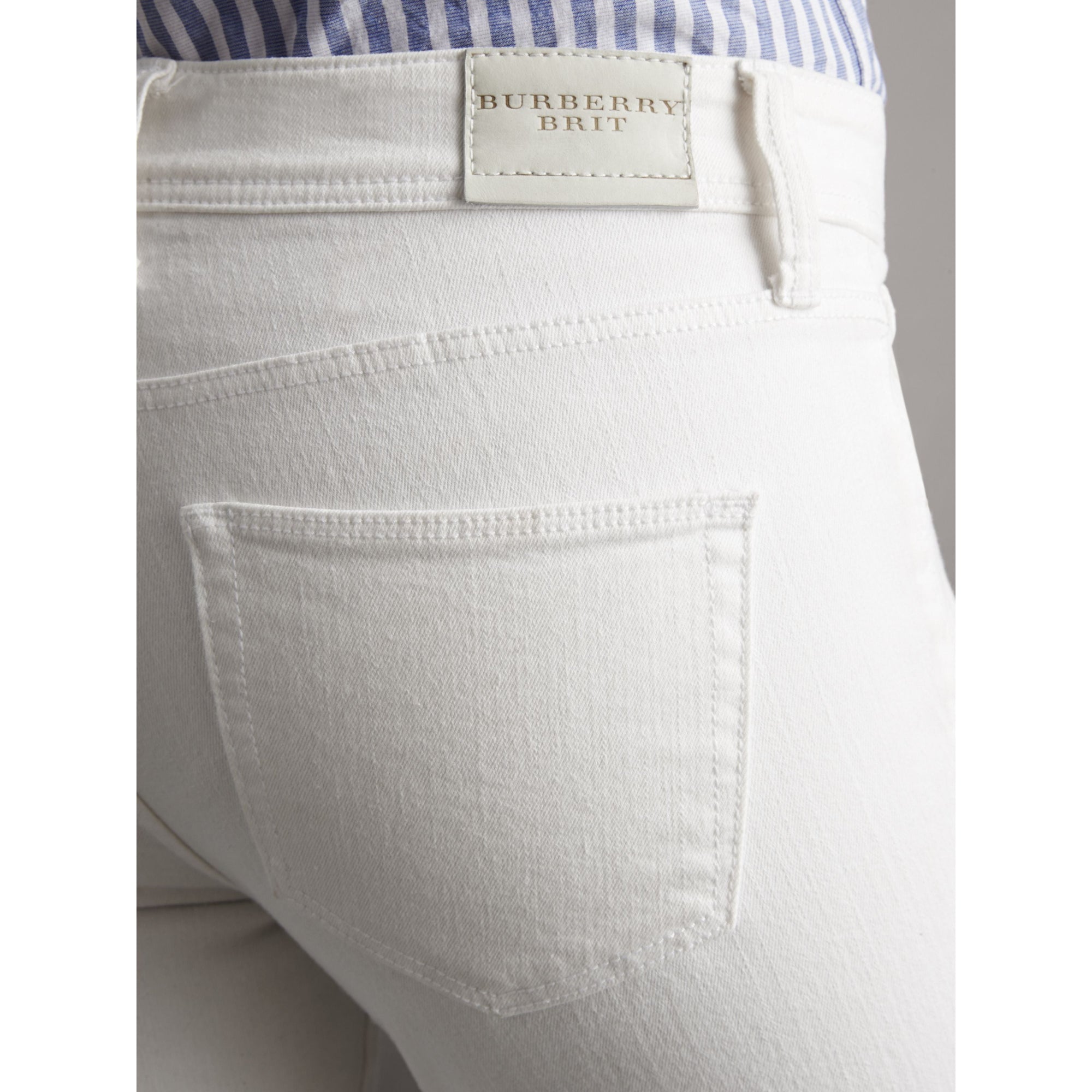 WHITE Jean skinny taille basse raccourci