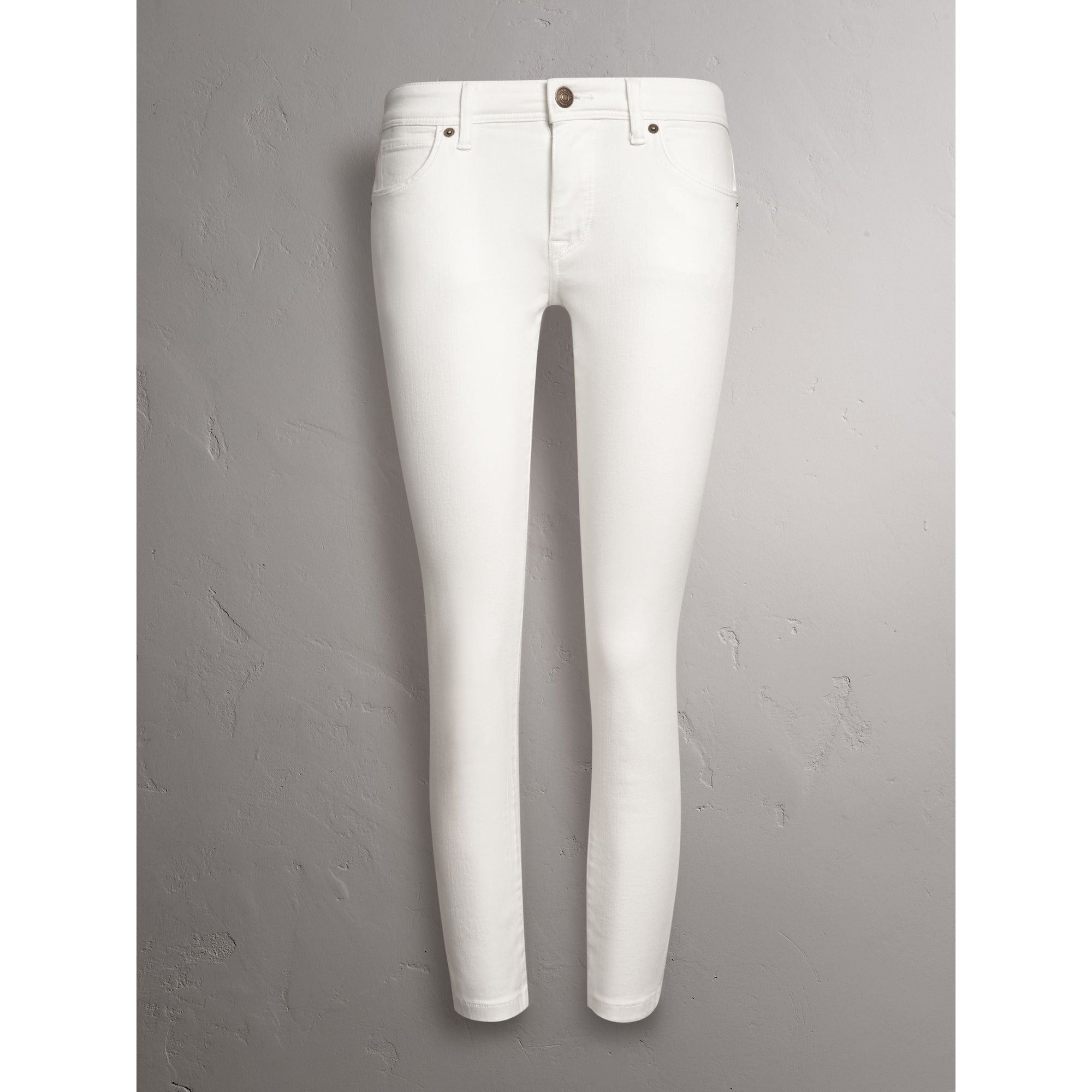 WHITE Jean skinny taille basse raccourci