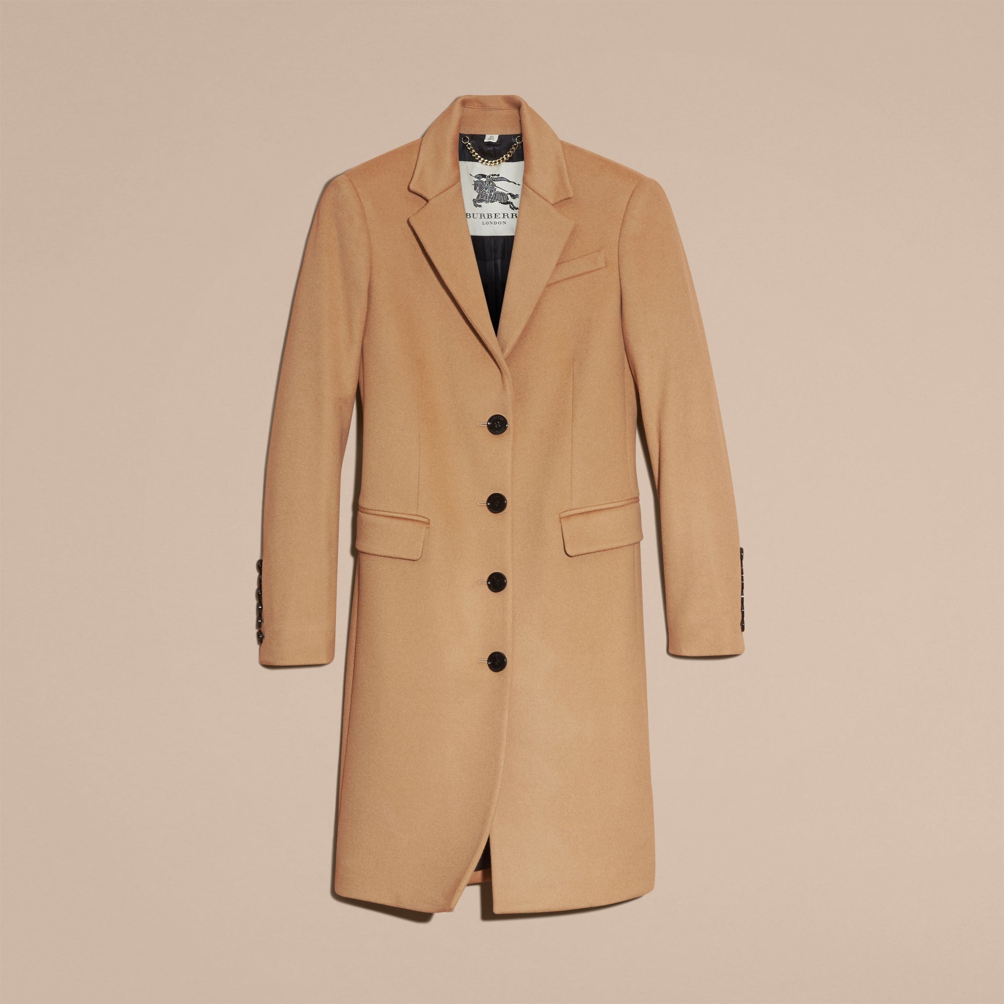 CAMEL Manteau ajusté en laine et cachemire