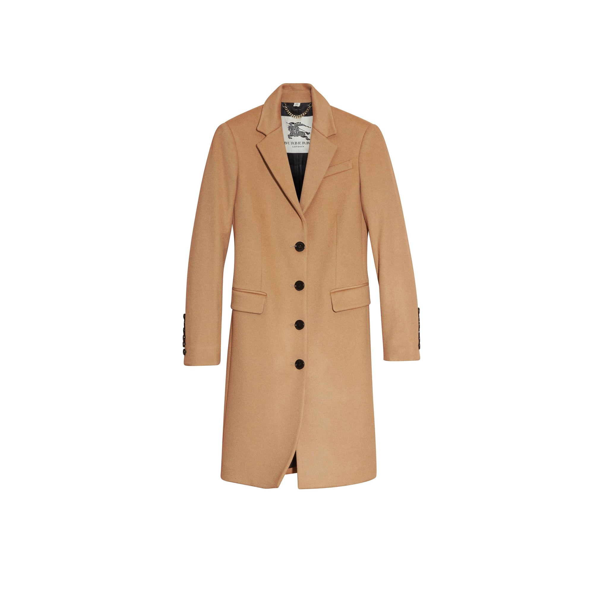 Manteau ajusté en laine et cachemire - Camel