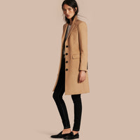 CAMEL Manteau ajusté en laine et cachemire