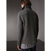 MID GREY MELANGE Veste duffle-coat en laine avec capuche amovible