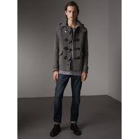 MID GREY MELANGE Veste duffle-coat en laine avec capuche amovible