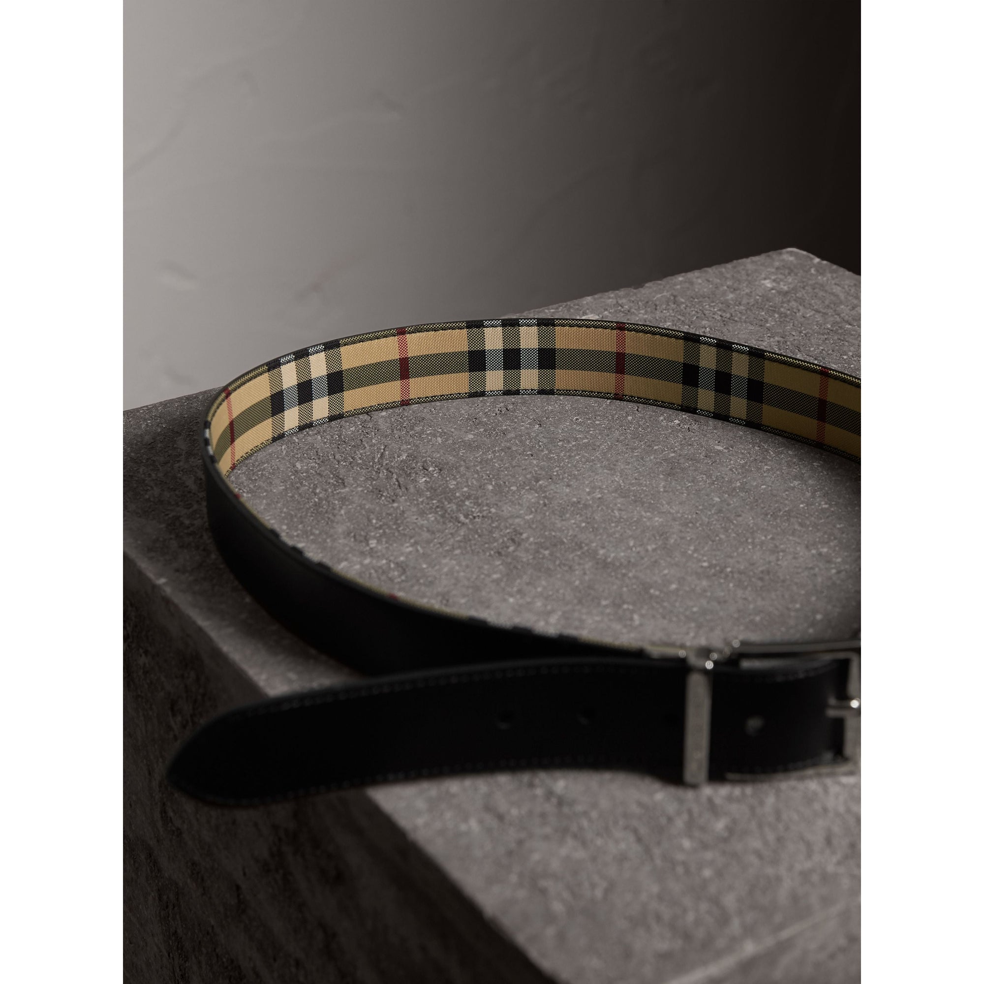 BLACK Ceinture réversible à motif Horseferry check doublée de cuir