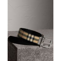BLACK Ceinture réversible à motif Horseferry check doublée de cuir