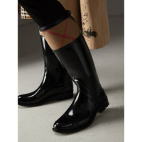 BLACK Bottes de pluie en house check