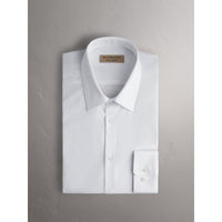 WHITE Chemise ajustée en coton extensible