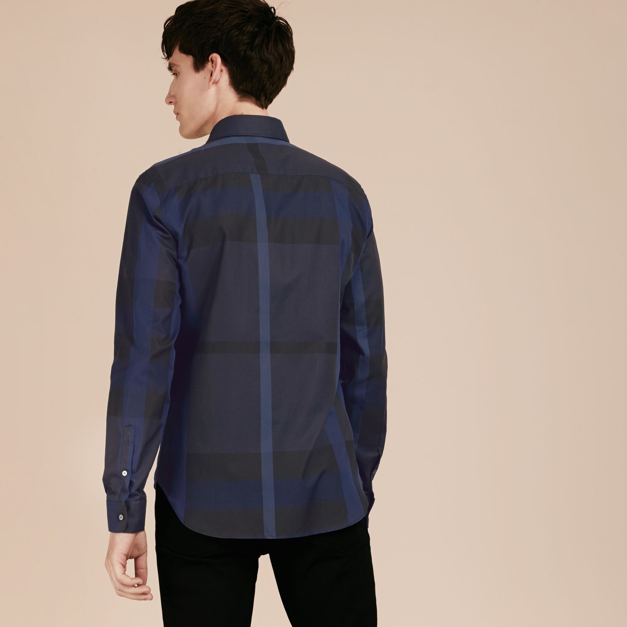 NAVY Chemise en coton à motif check