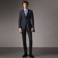 NAVY Costume de coupe étroite en laine