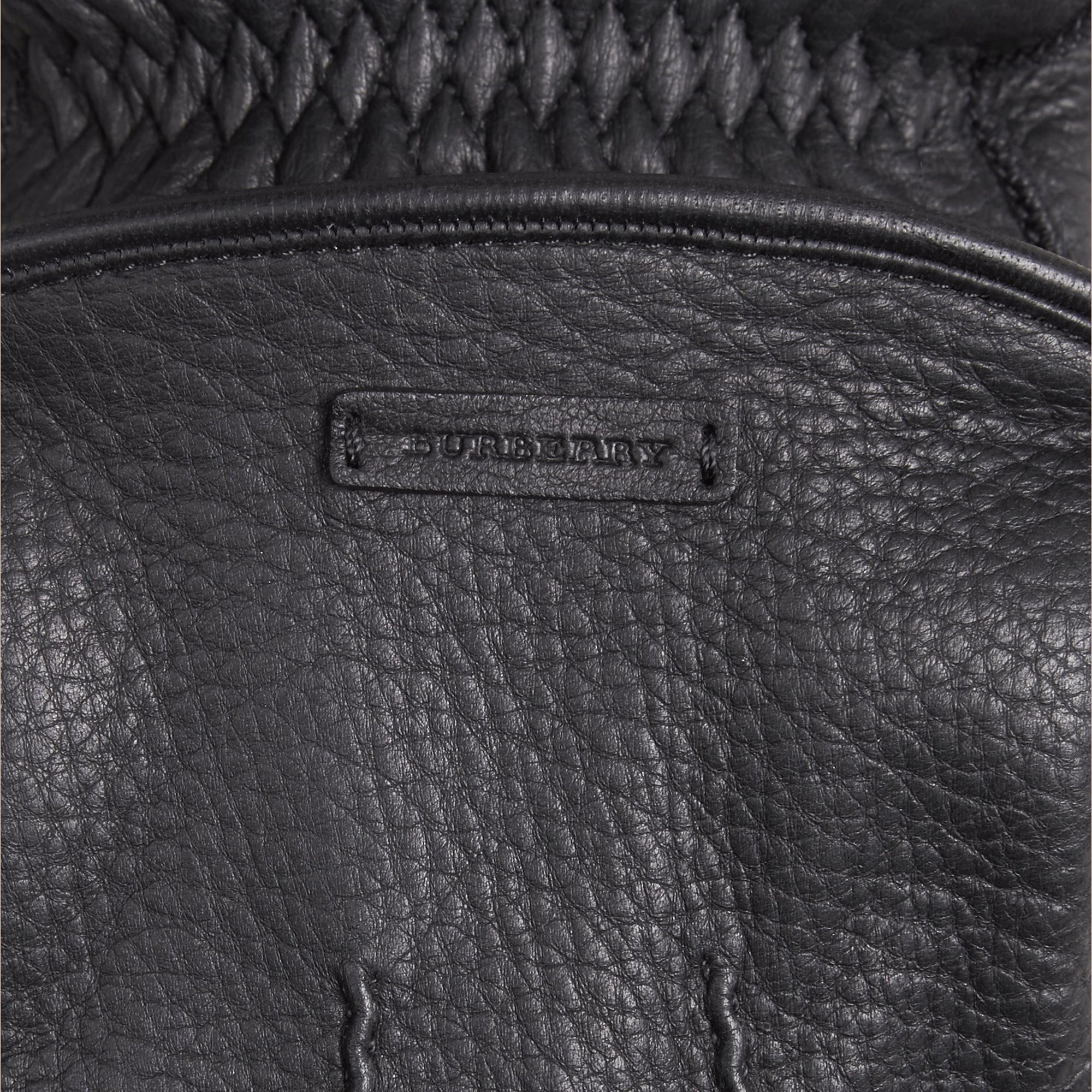 BLACK Gants en peau de cerf doublés de fourrure