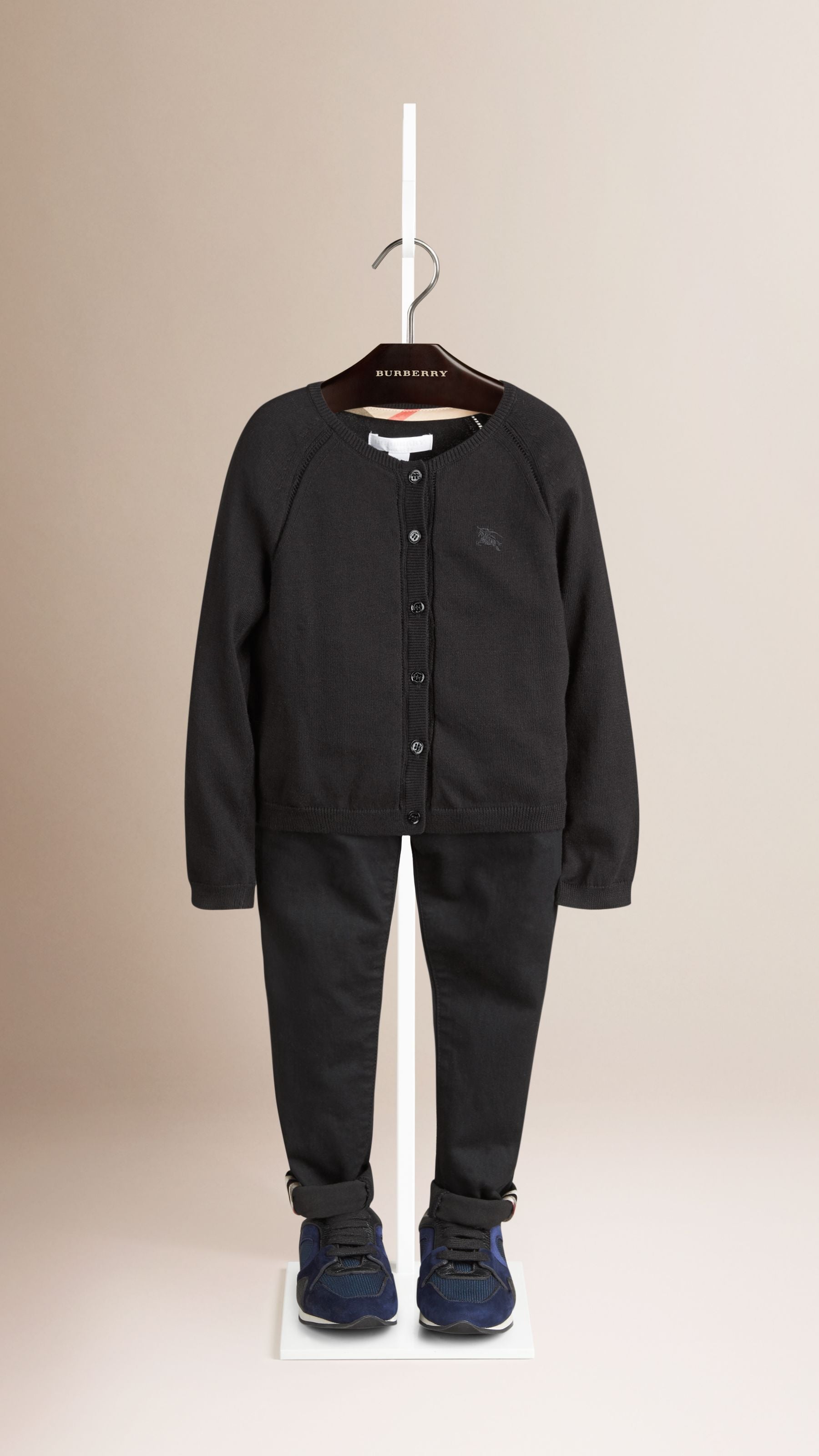 BLACK Cardigan en coton avec garnitures ajourées