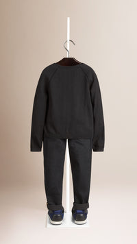 BLACK Cardigan en coton avec garnitures ajourées
