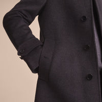 DARK GREY MELANGE Paletot en laine vierge et cachemire