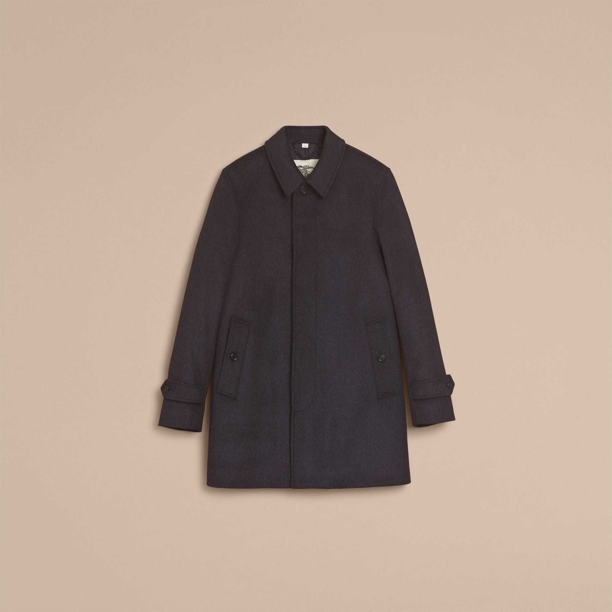 DARK GREY MELANGE Paletot en laine vierge et cachemire