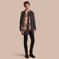 DARK GREY MELANGE Paletot en laine vierge et cachemire