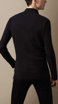BLACK Polo en jersey de coton double teinture