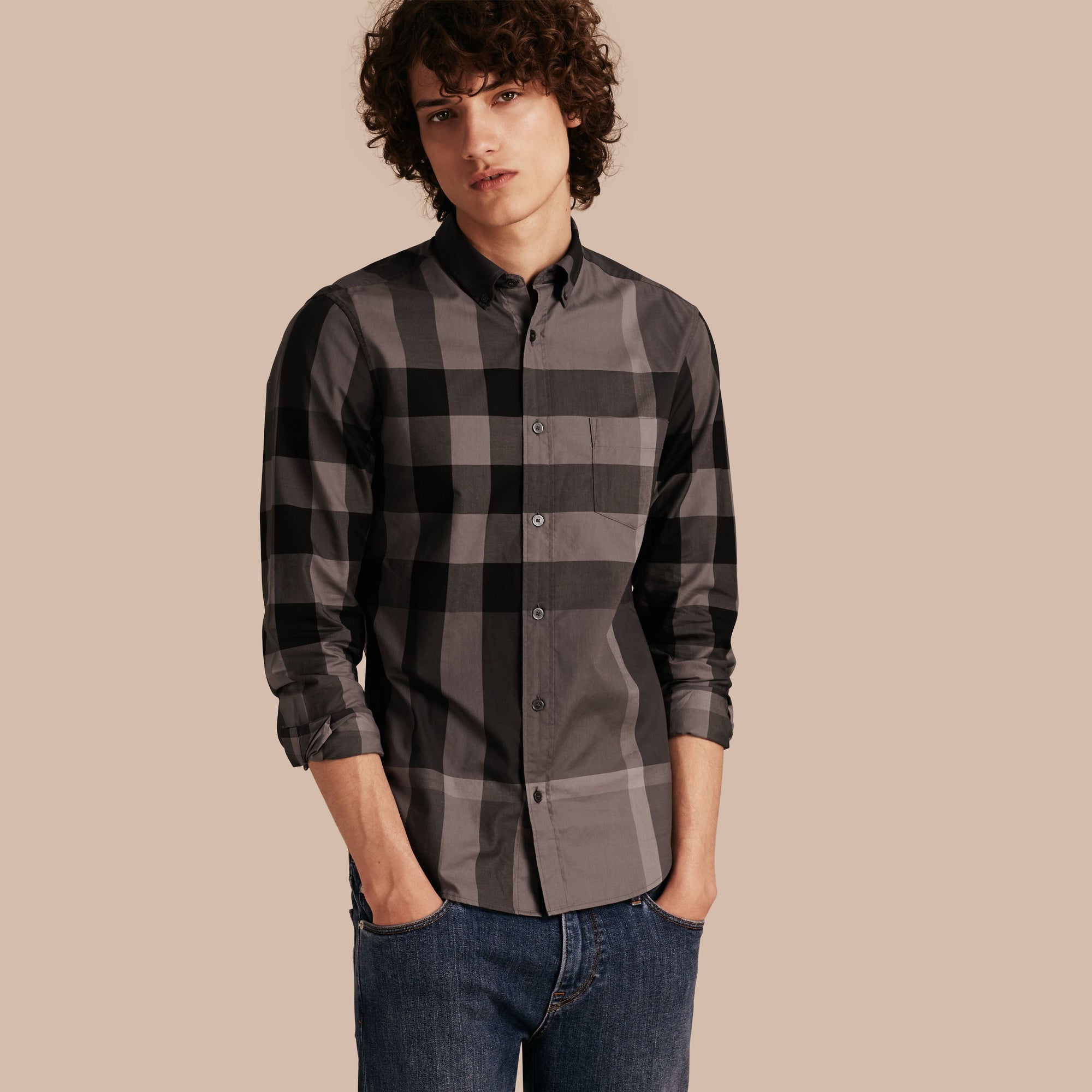 CHARCOAL Chemise en coton à motif check