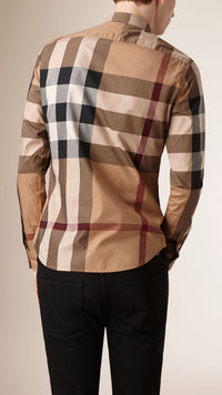 CAMEL Chemise en coton à motif Giant exploded check