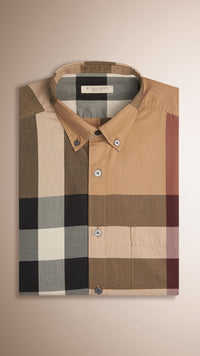 CAMEL Chemise en coton à motif Giant exploded check