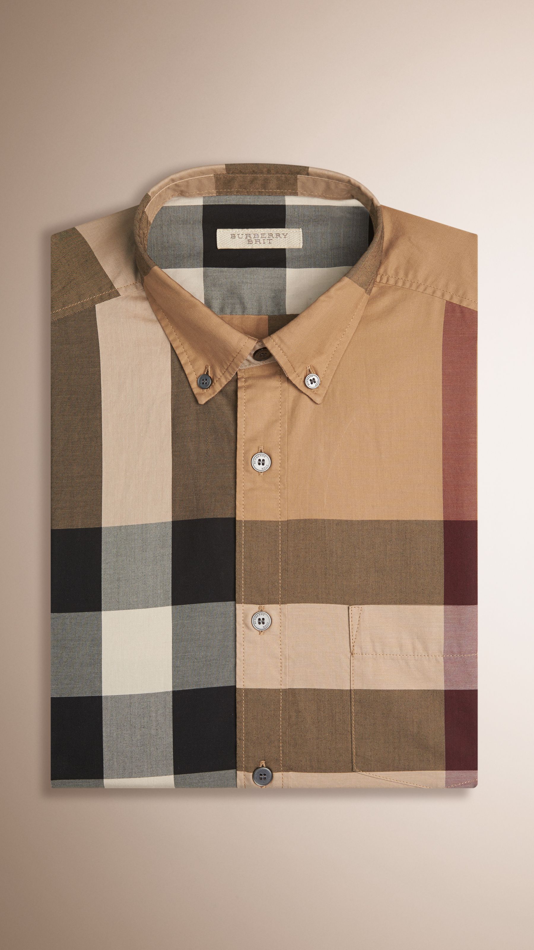 CAMEL Chemise en coton à motif Giant exploded check