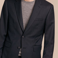NAVY Costume ajusté en laine vierge œil-de-perdrix Travel Tailoring