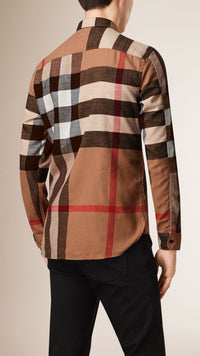CAMEL Chemise en flanelle de coton Exploded check