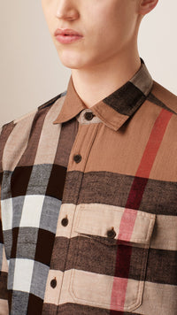 CAMEL Chemise en flanelle de coton Exploded check