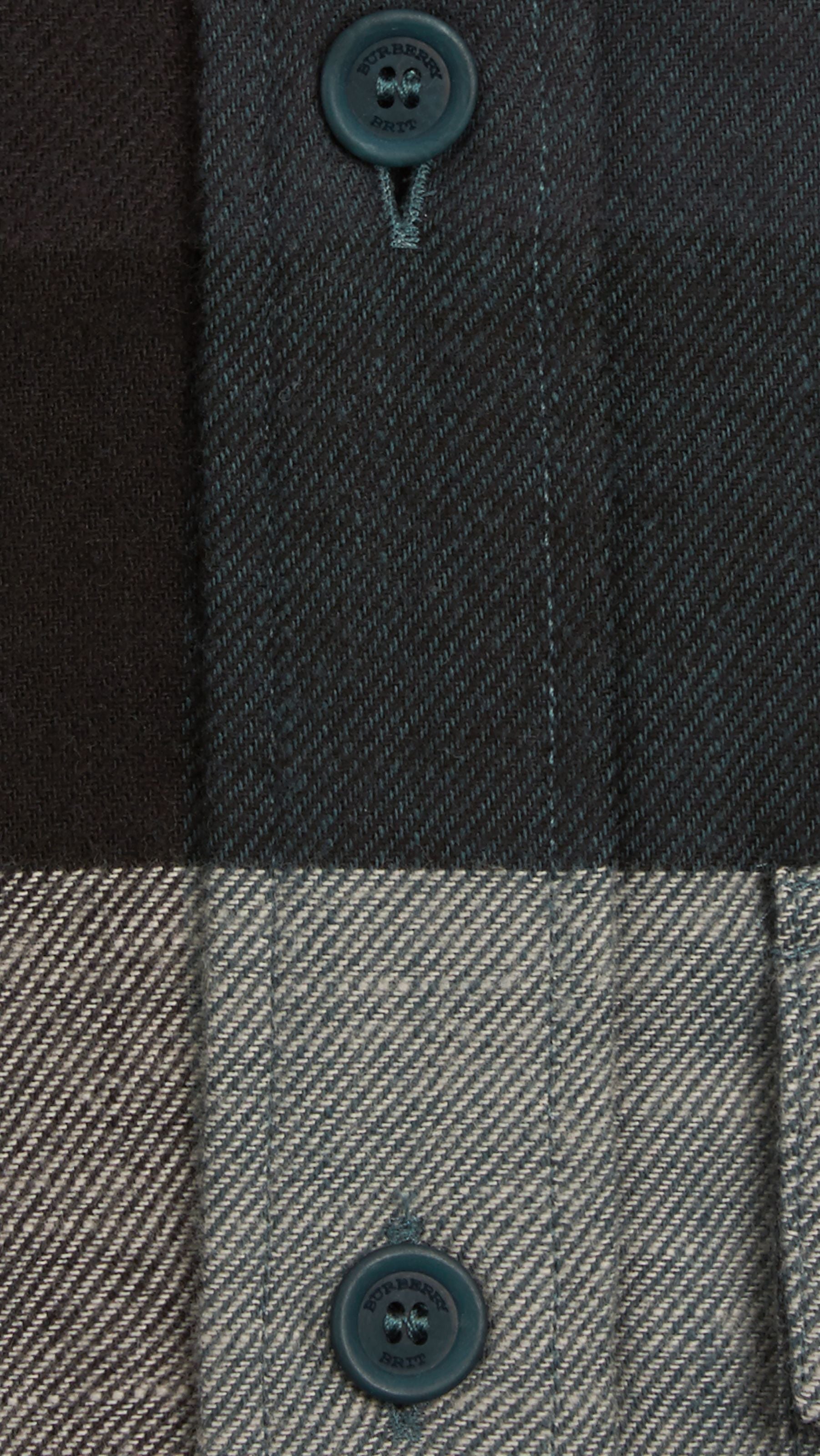 DARK TEAL Chemise en flanelle de coton Exploded check